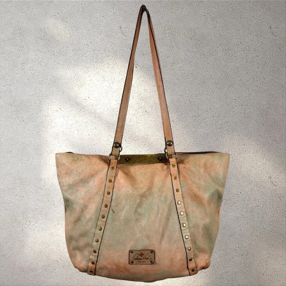 Patricia Nash‎ Large Leather Benvenuto Boho Western Distressed Boho Tote Bag